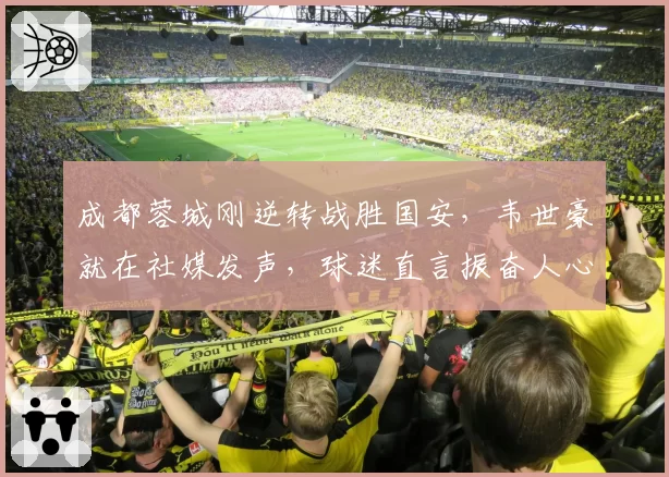 成都蓉城刚逆转战胜国安,韦世豪就在社媒发声,球迷直言振奋人心